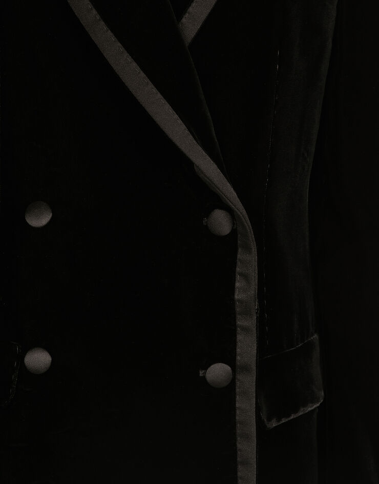 Dolce & Gabbana Double-breasted velvet tuxedo jacket Dolce & Gabbana Double-breasted velvet tuxedo jacket Black F297XTFUVG7