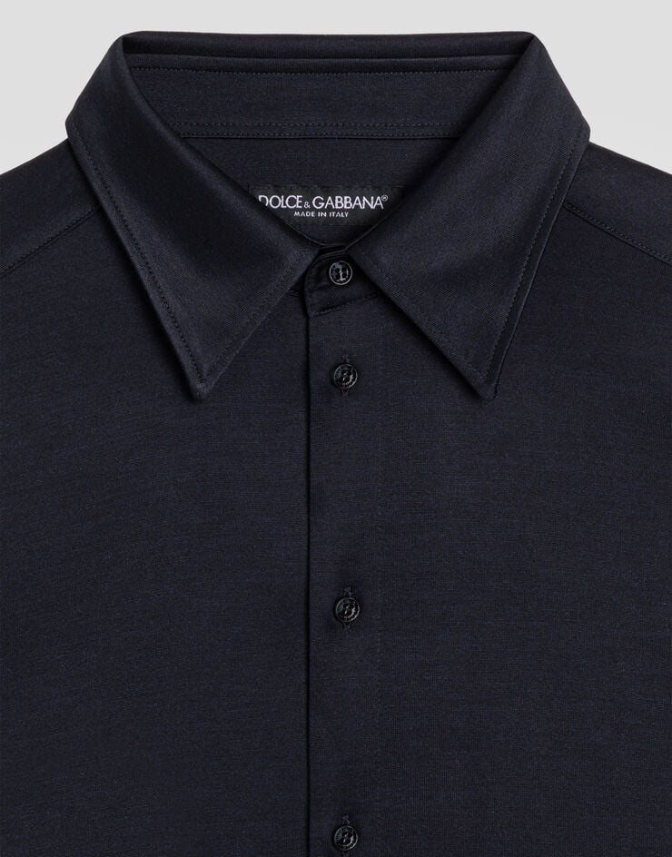 Dolce & Gabbana Martini silk jersey shirt Dolce & Gabbana Martini silk jersey shirt Blue G5OX5ZFU75F