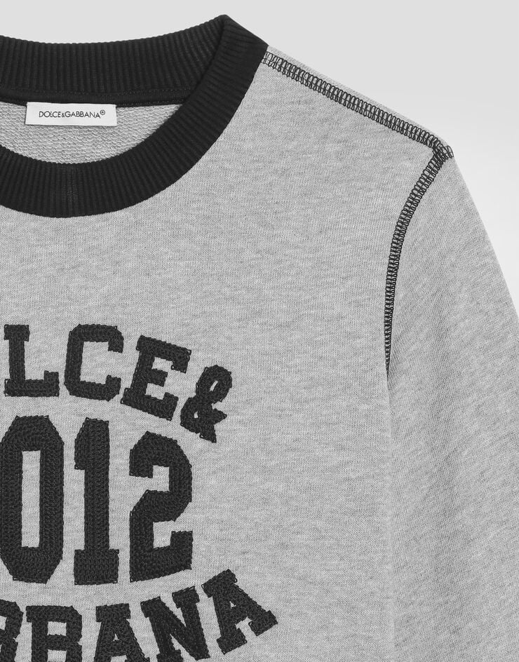 Dolce & Gabbana Sudadera de cuello redondo con bordado Dolce&Gabbana Gris L4JWKDG7PBO