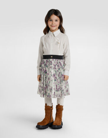Dolce & Gabbana Jupe en tulle à imprimé violettes Print L55I74ISMKP