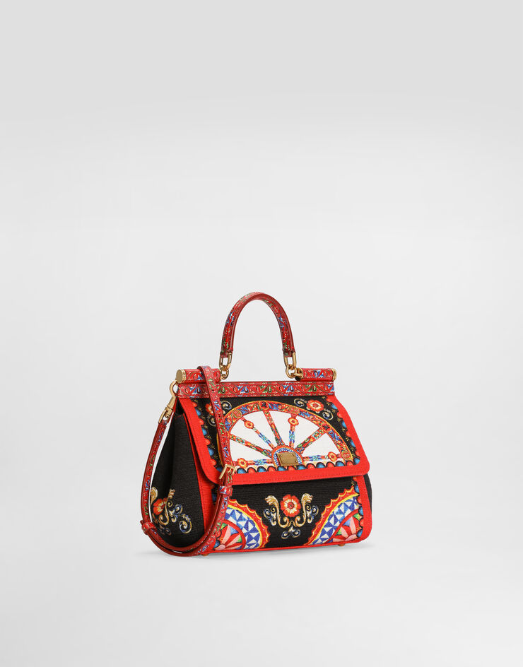 Dolce & Gabbana Kleine Sicily Handtasche mit Carretto-Print Multicolor BB6003B0816