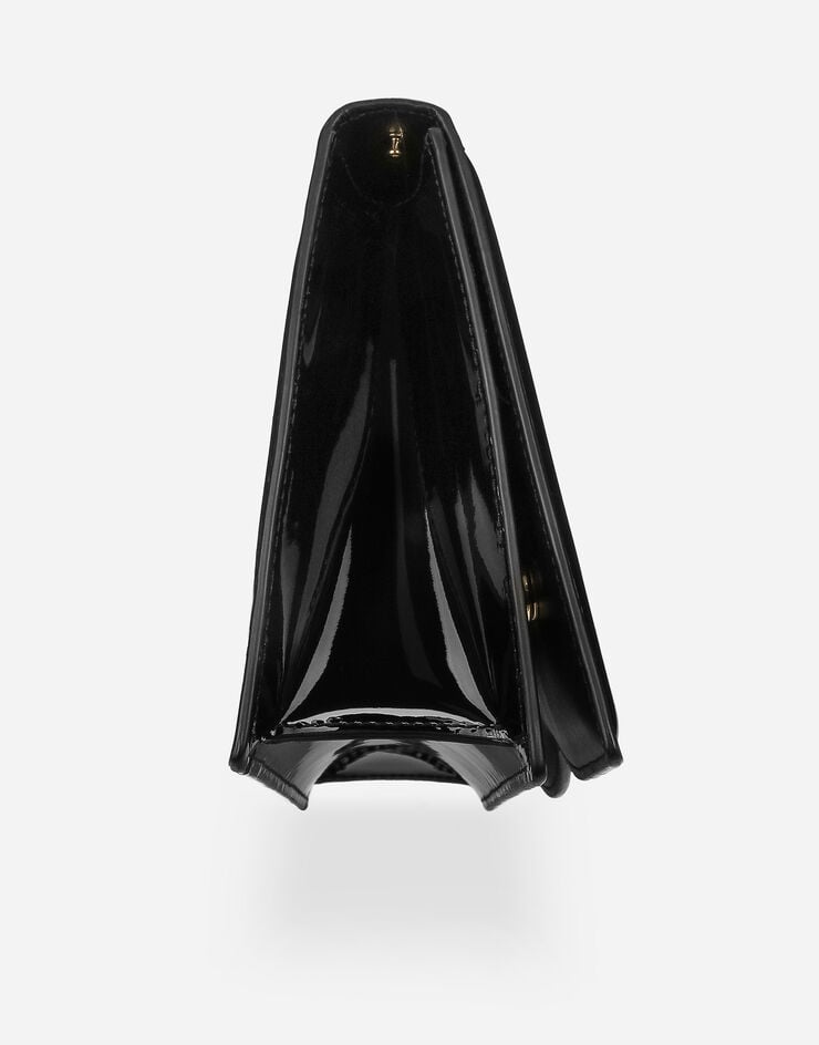 Dolce & Gabbana Borsa DG Logo Bag a tracolla in vernice Nero BB7287A1471
