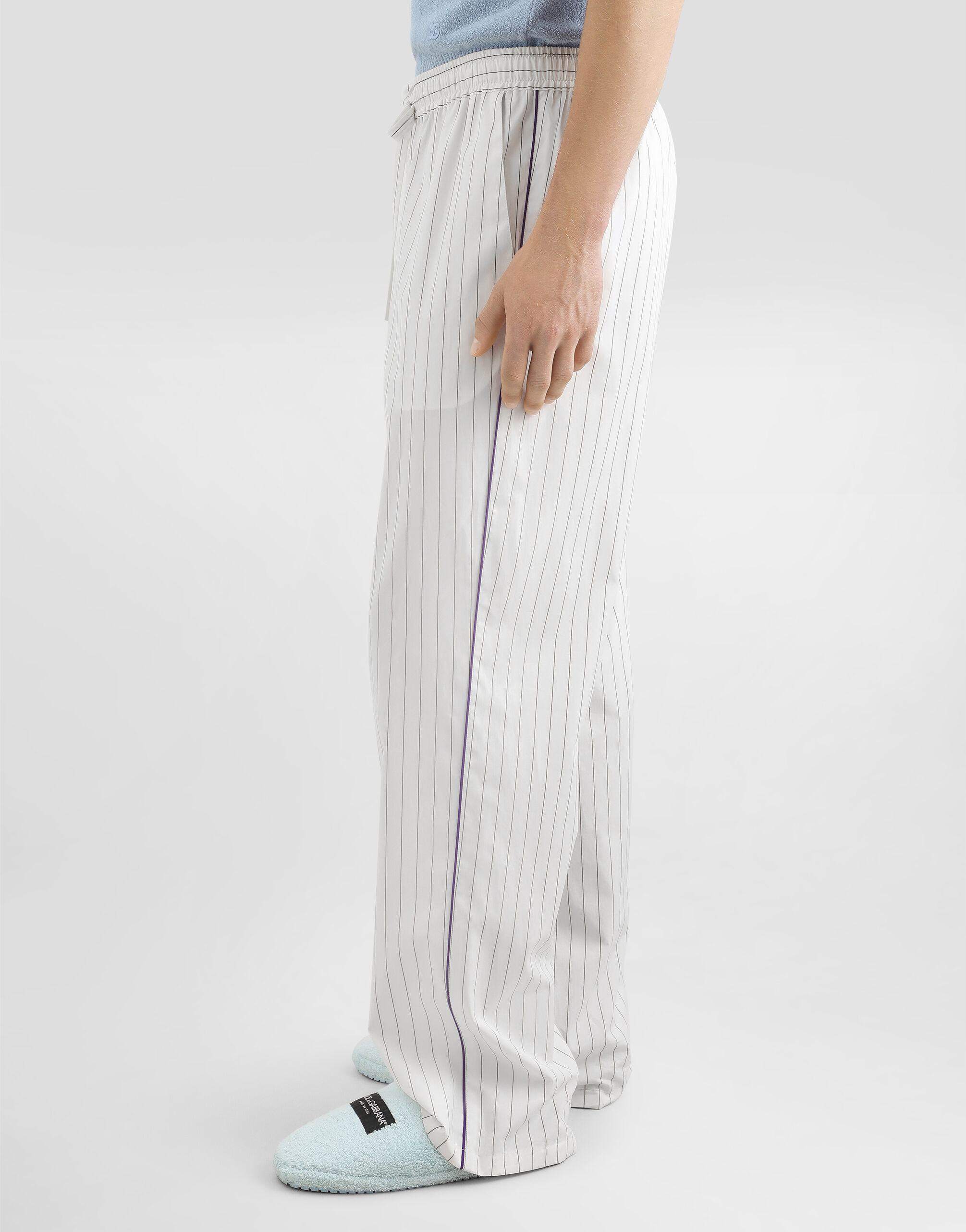 Striped poplin trousers in Multicolor for Men | Dolce&Gabbana® US