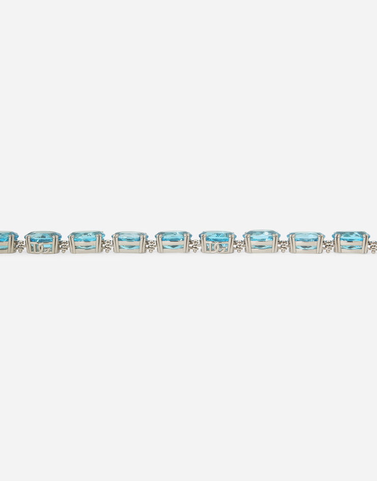 Dolce & Gabbana Anna necklace in white gold 18kt with light blue topazes Weiss WNQA4GWTOLB