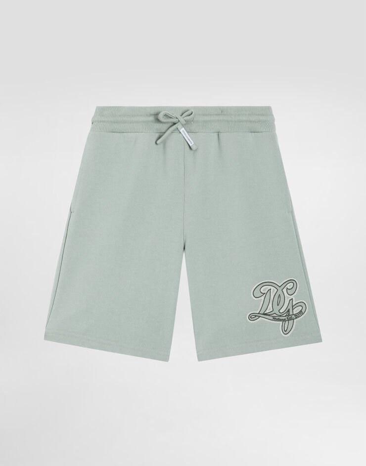 Dolce & Gabbana Fleece bermuda shorts with DG canvas embroidery Dolce & Gabbana Fleece bermuda shorts with DG canvas embroidery Green L4JQXBG7PRP