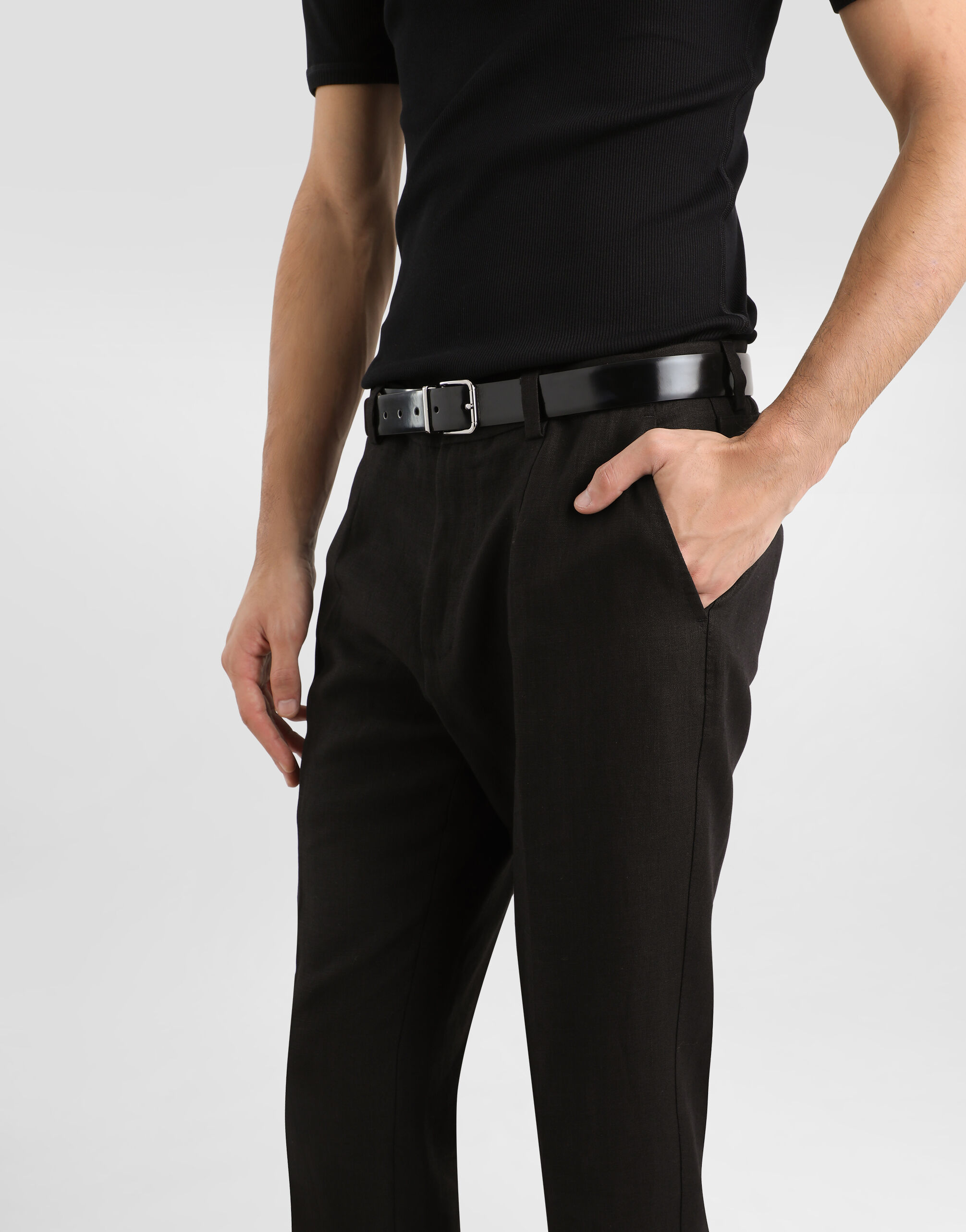 Linen pants in Black for Men | Dolce&Gabbana® US