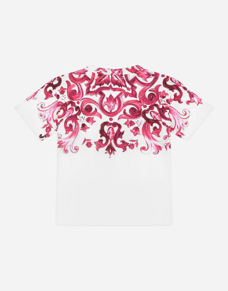 DolceGabbanaSpa T-shirt in jersey stampa maiolica Multicolore L2JTJKG7E9Q