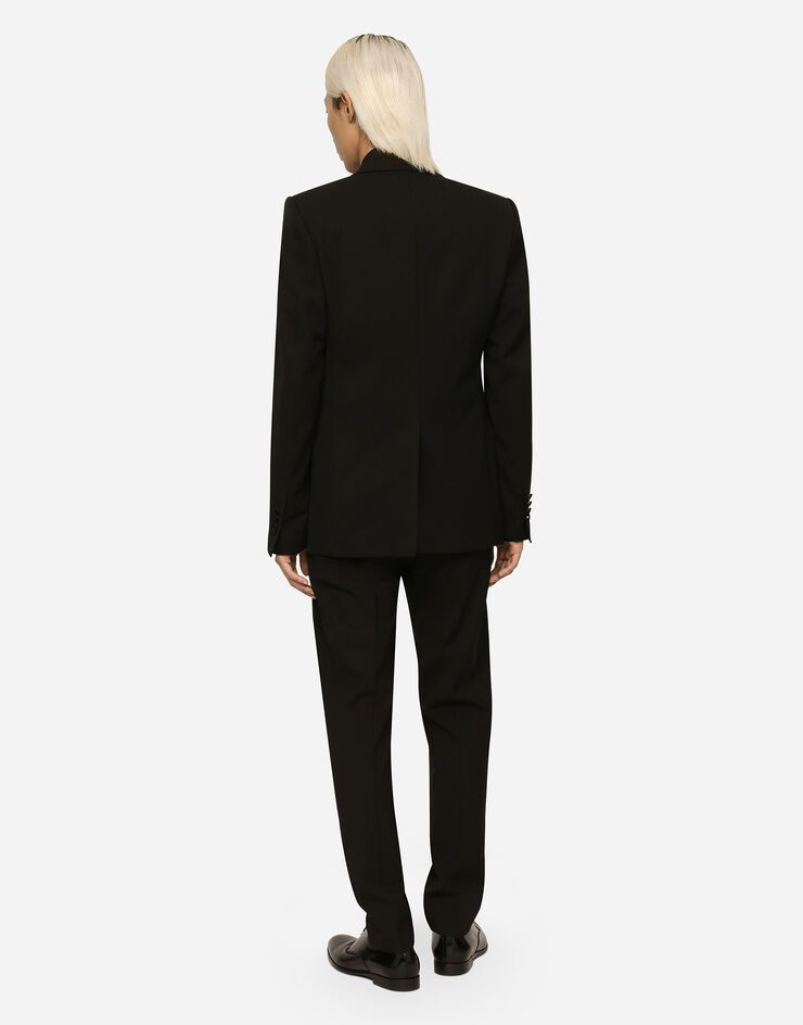 Dolce & Gabbana Stretch wool fabric Sicilia-fit tuxedo jacket Black G2QU6ZFUBE7