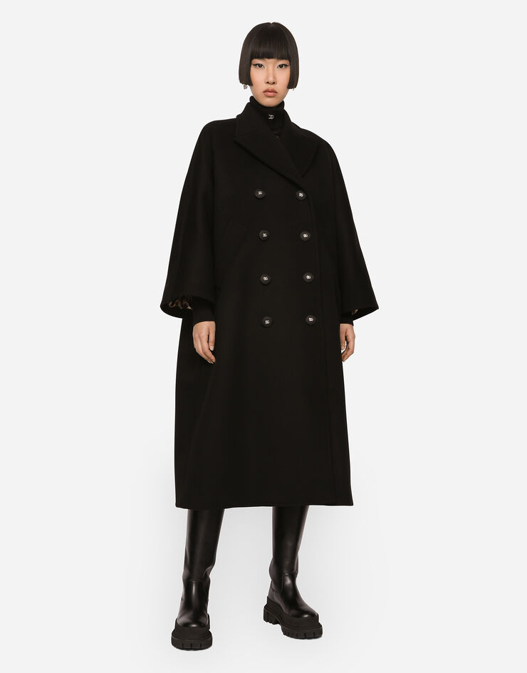 Dolce & Gabbana Abrigo de paño con botonadura doble Negro F0C1OTFU3OE