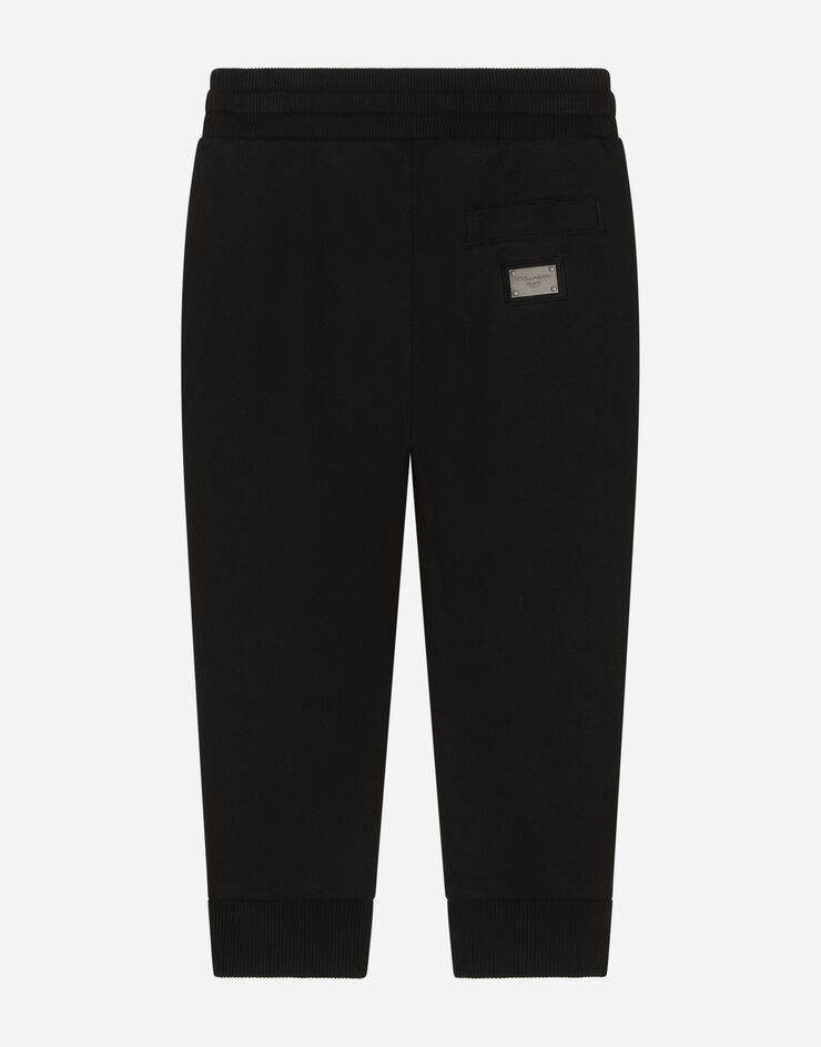 DolceGabbanaSpa Jersey jogging pants with logo tag Black L4JPT0G7I2P
