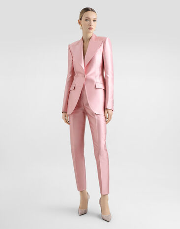 Dolce & Gabbana Pantaloni in shantung di seta Rosa FTAM2TFU1JK