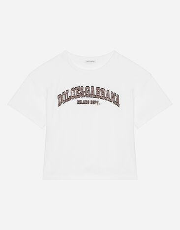 Dolce & Gabbana Jersey T-shirt with Dolce&Gabbana logo Print L5JTMEG7K4F