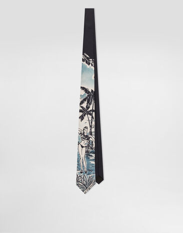 Dolce & Gabbana Pin-up print silk tie Print GT147EG0TJ5