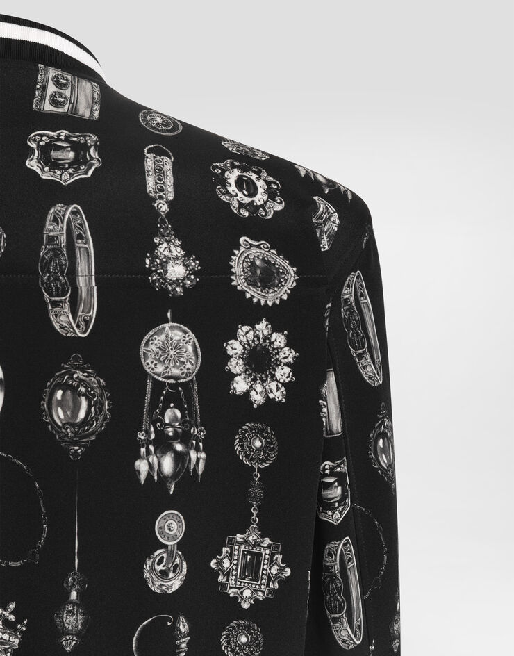 Dolce & Gabbana Jewel-print marocain crêpe jacket Print G9BLMTIS1ZW