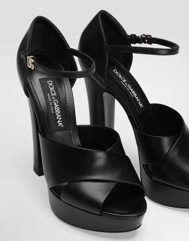 Dolce & Gabbana Platform sandals in polished calfskin Dolce & Gabbana Platform sandals in polished calfskin Black CR1885A5738