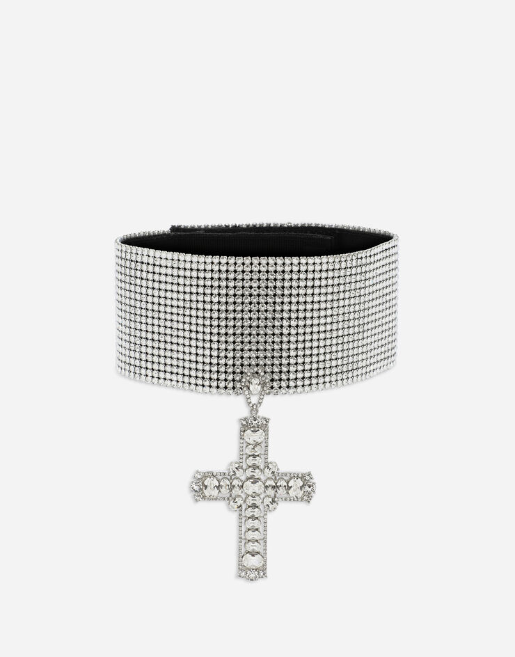 Dolce & Gabbana Choker en cristal mesh avec croix Cristal WNP4S2W1111