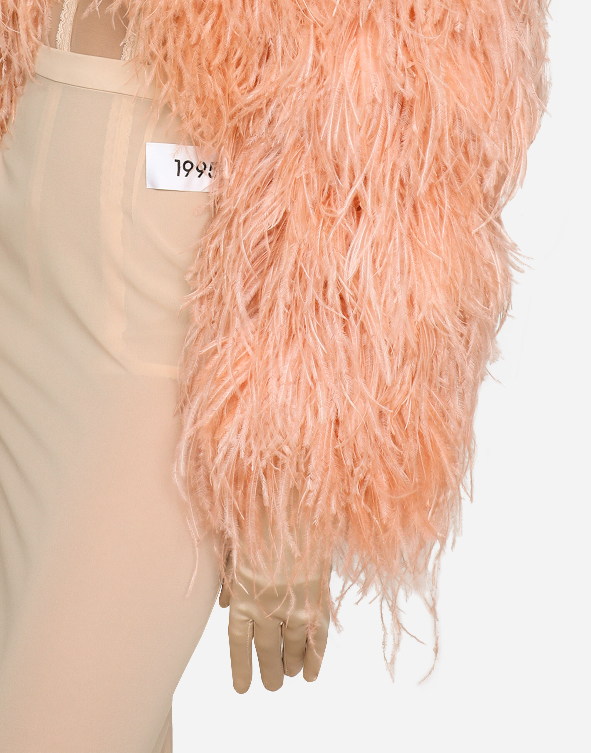 Zucker Feather Bolero Jacket | Nude Beige Ostrich Feather