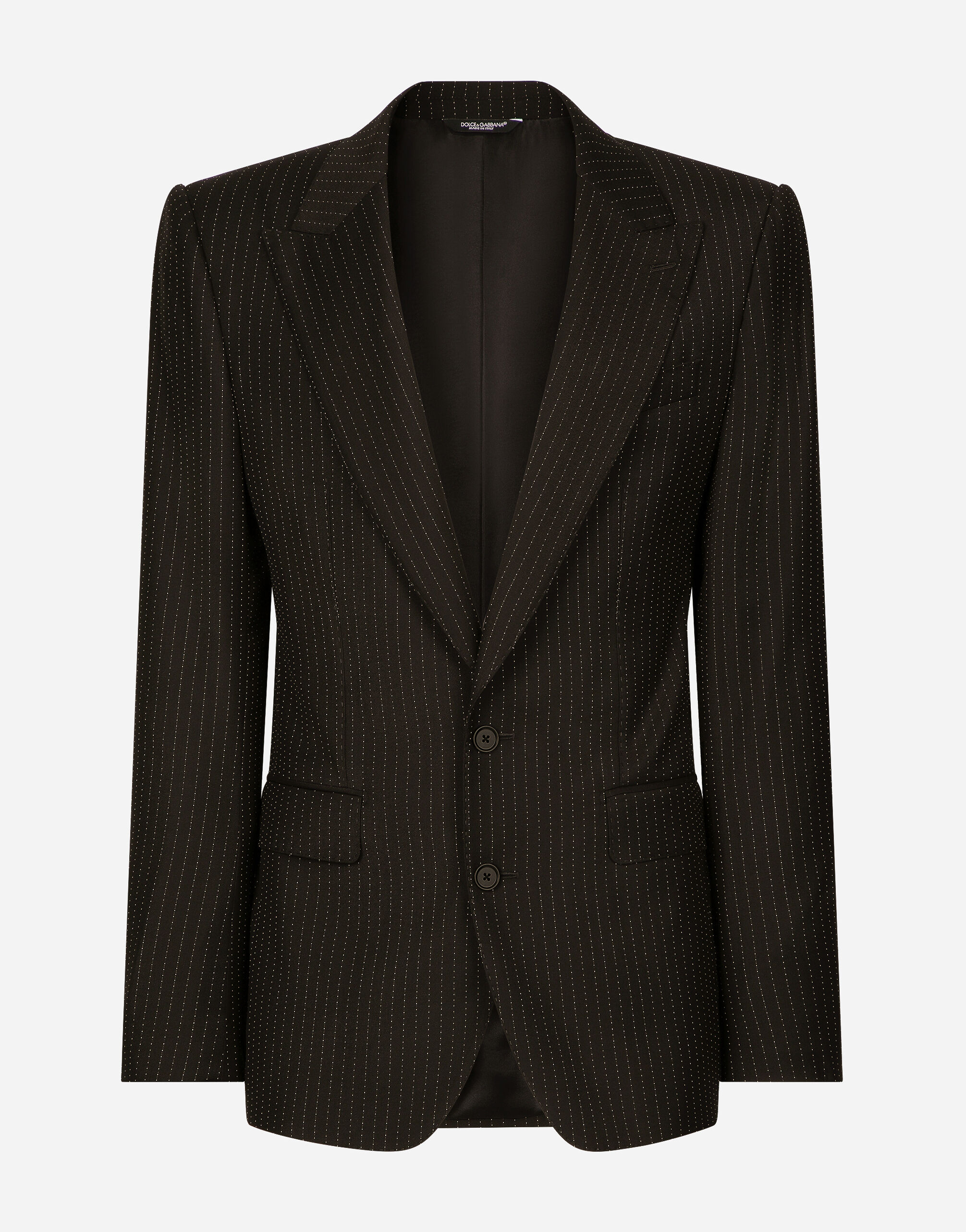 Dolce & Gabbana Single-breasted pinstripe wool Sicilia-fit jacket White G2NW1TFU4DV