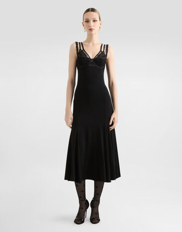 Dolce & Gabbana Vestido al bies de organdí Negro F6DEYTFUIAU