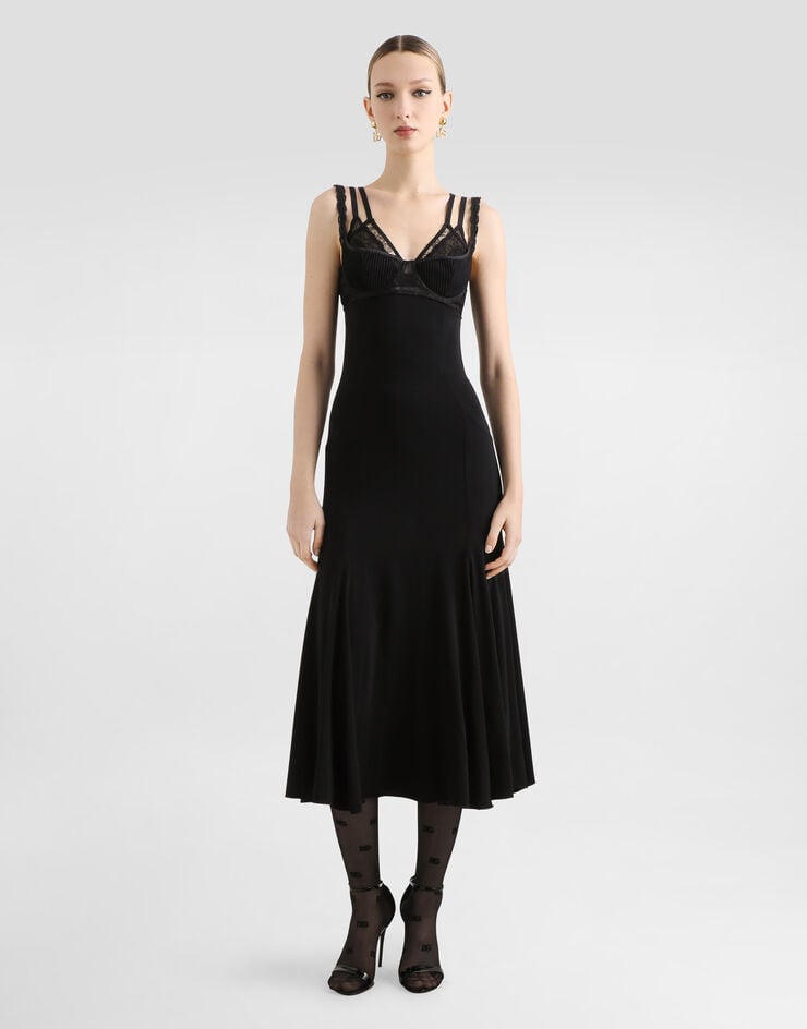 Dolce & Gabbana Godetkleid aus Organsin Schwarz F6DEYTFUIAU