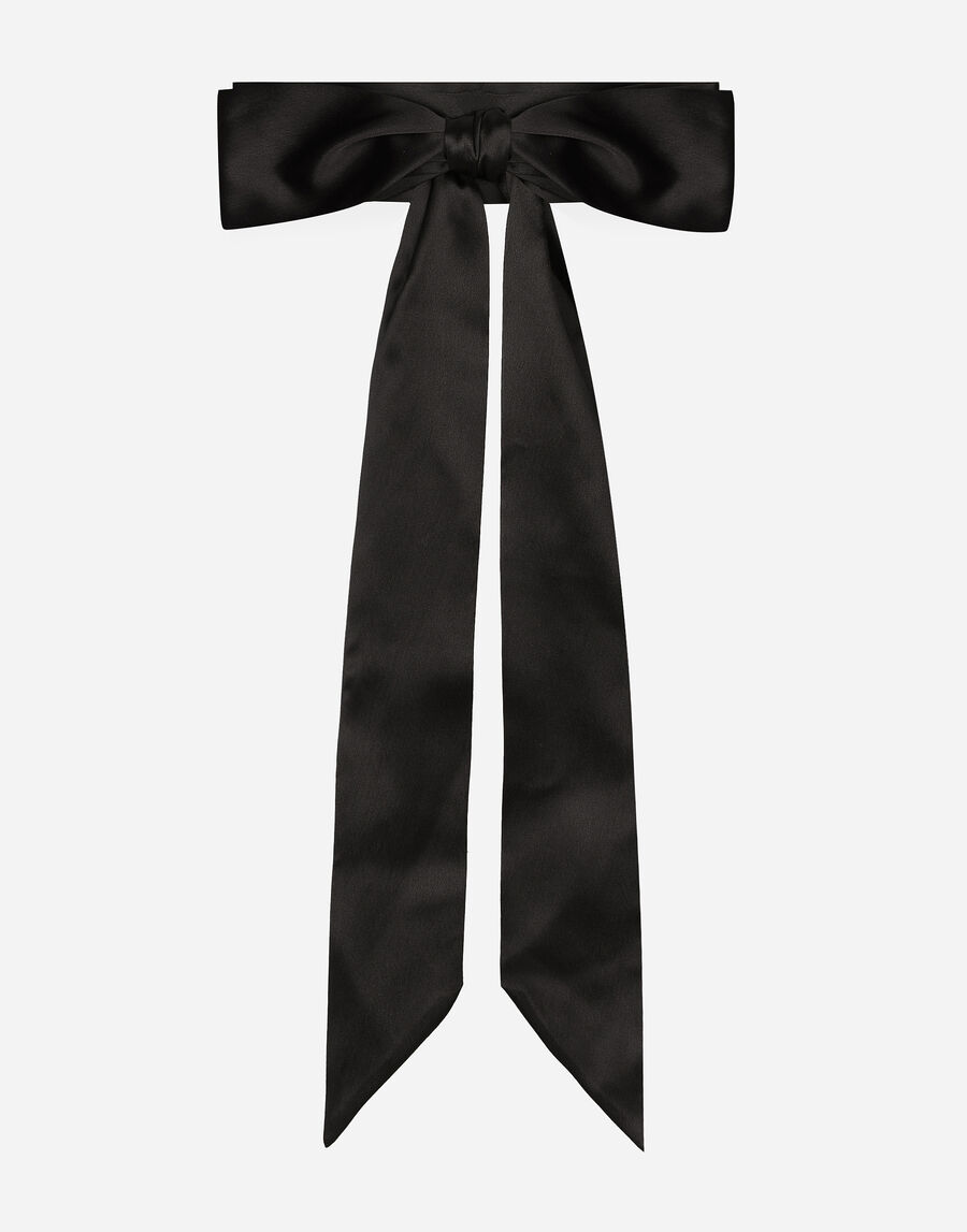 Silk satin tie belt