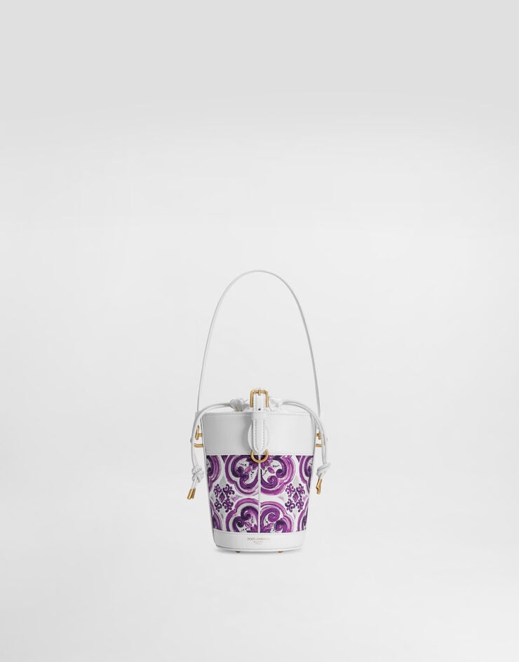 Dolce & Gabbana Capri canvas Majolica-printed bucket bag Multicolor BB7816AO514