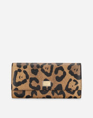 Dolce & Gabbana Leopard-print Crespo continental wallet with branded plate Multicolor BB2207AW384