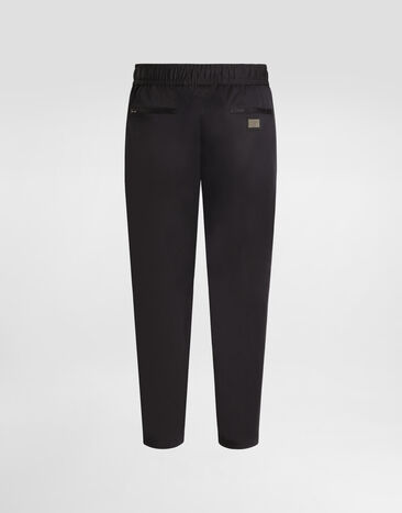 Dolce & Gabbana Stretch cotton jogging pants with tag Blue GVZAETFUFJR