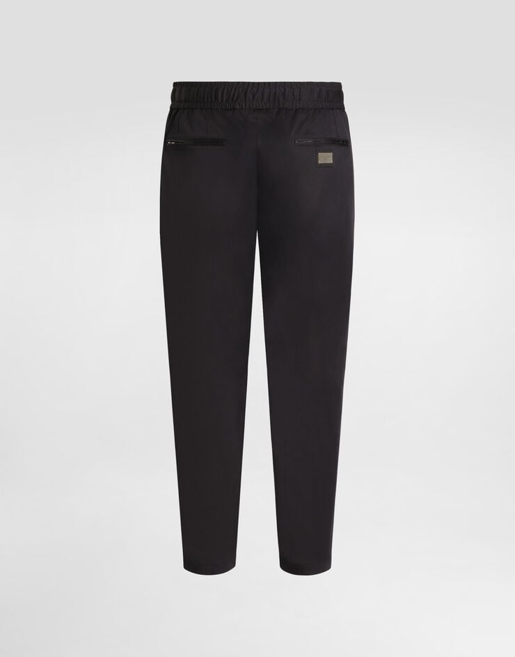 Dolce & Gabbana Stretch cotton jogging pants with tag Blue GVZAETFUFJR