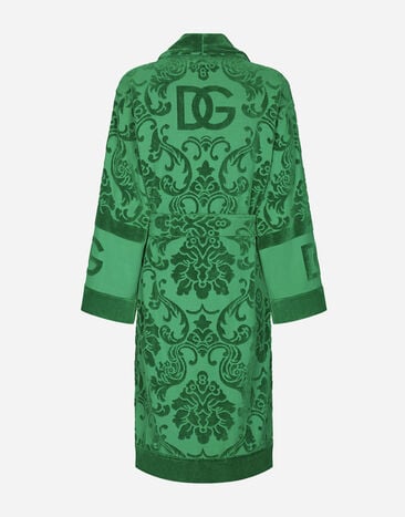 Dolce & Gabbana Халат из махрового хлопка с жаккардовым узором разноцветный TCF009TCAGM