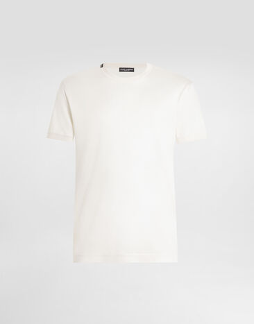 Dolce & Gabbana Short-sleeved silk t-shirt White G8ST1TFU75F