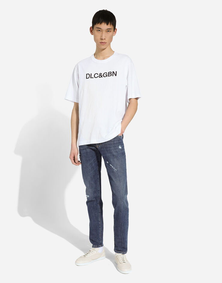 Dolce & Gabbana Jeans Slim aus blauem Stretchdenim Blau GY07CDG8KO3