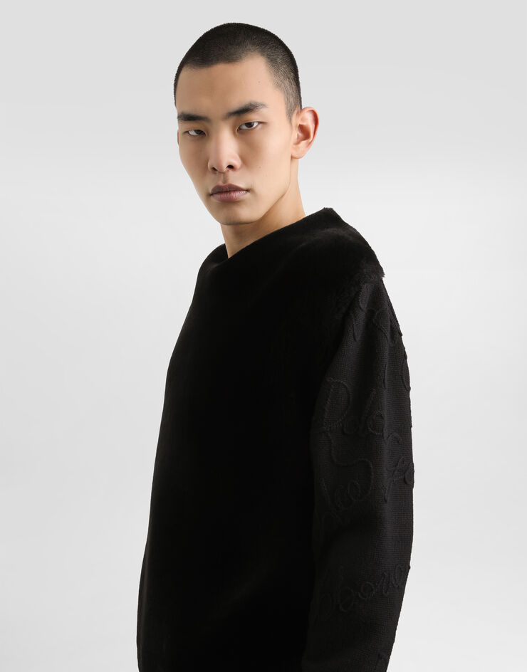 Dolce & Gabbana Embroidered crew neck pullover Black GXX01ZJDVC5