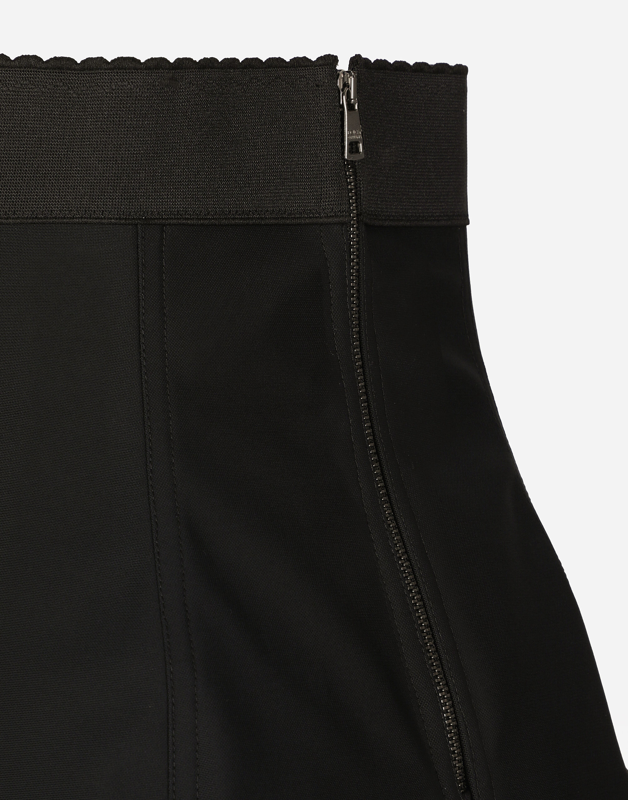【DOLCE&GABBANA】コルセット風スカート ブラックのウィメンズ Marquisette and lace miniskirt with