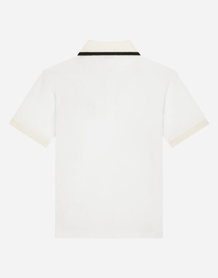 Dolce & Gabbana Piqué polo-shirt with DG logo embroidery White L4JTCEG7F0F