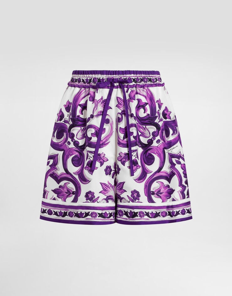 Dolce & Gabbana Majolica-print twill shorts Multicolor FTDB9THI1Y7