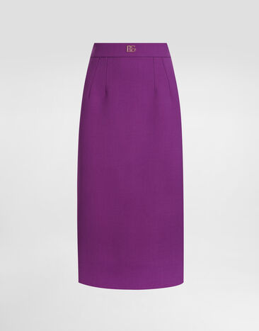 Dolce & Gabbana Wool crêpe sheath skirt Purple F4CJGTFU2L8