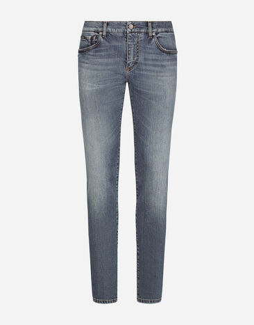 Dolce & Gabbana Jeans skinny stretch blu chiaro baffato Gold WBN5L3W1111