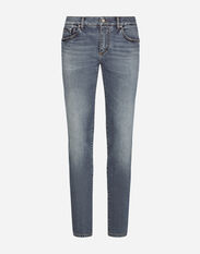 Dolce & Gabbana Light blue skinny stretch jeans with whiskering Blue GH590AFJFAT