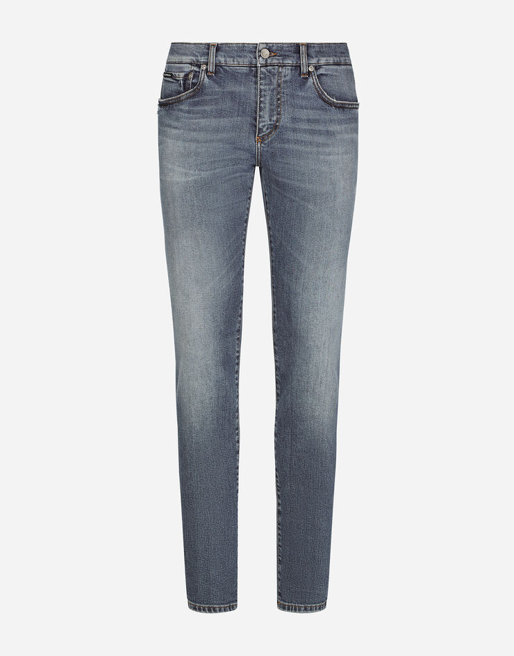 Dolce & Gabbana Светло-синие эластичные джинсы скинни с потертыми полосками разноцветный GY07LDG8HB3
