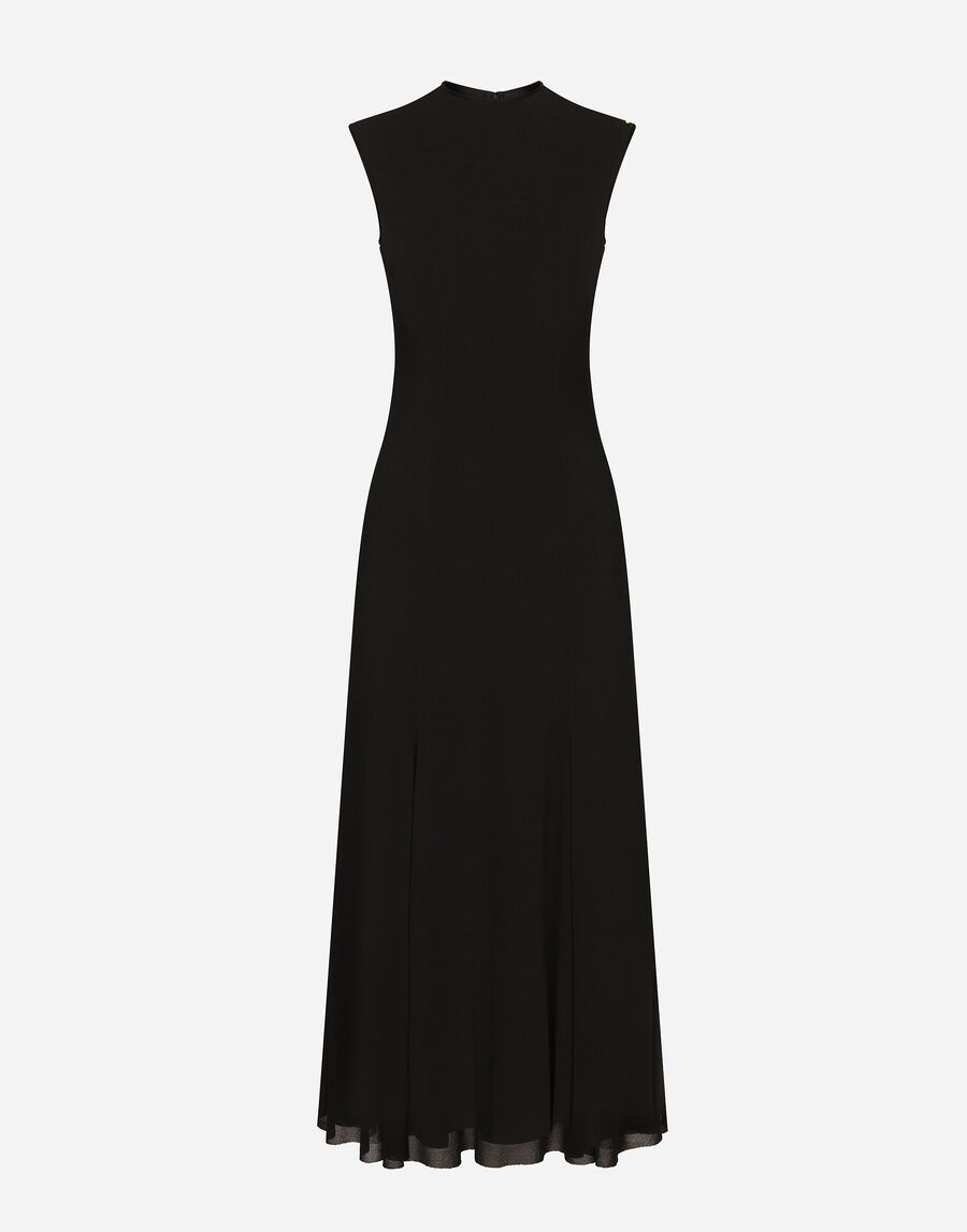 Light viscose jersey calf-length dress