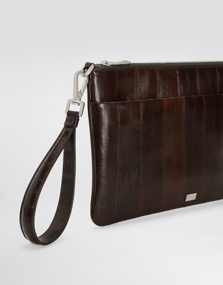 Dolce & Gabbana Eel leather necessaire Brown BP3294A8A53