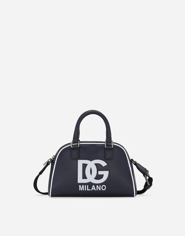 Dolce & Gabbana Tumbled calfskin bowling bag with DG logo Purple LB3L54FMTAC