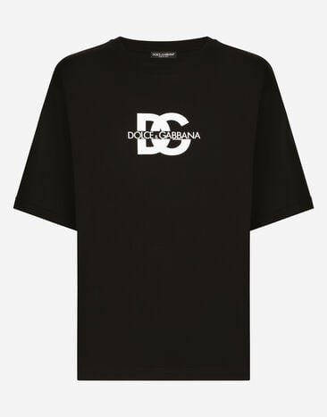 Dolce & Gabbana Short-sleeved T-shirt with DG logo print Blue GP02XDG8KJ0