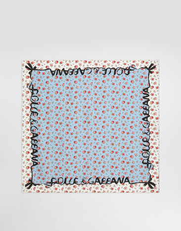 Dolce & Gabbana Small rose-print silk twill scarf 70x70 Multicolor FN092RGDDLO