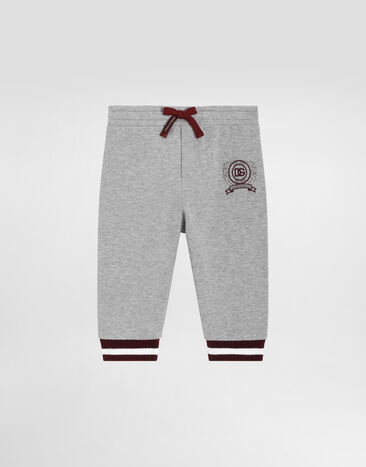 Dolce & Gabbana Pantalón de felpa con DG bordado Grey L1JPLHG7PVB