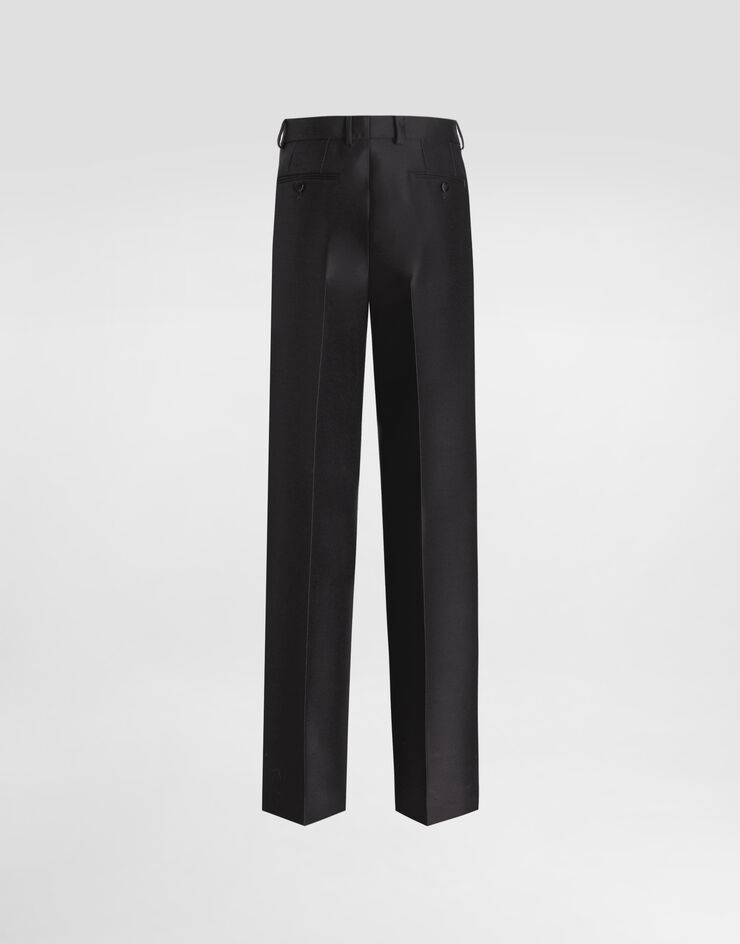 Dolce & Gabbana Wool and silk faille trousers Black FTC18TGDC6P