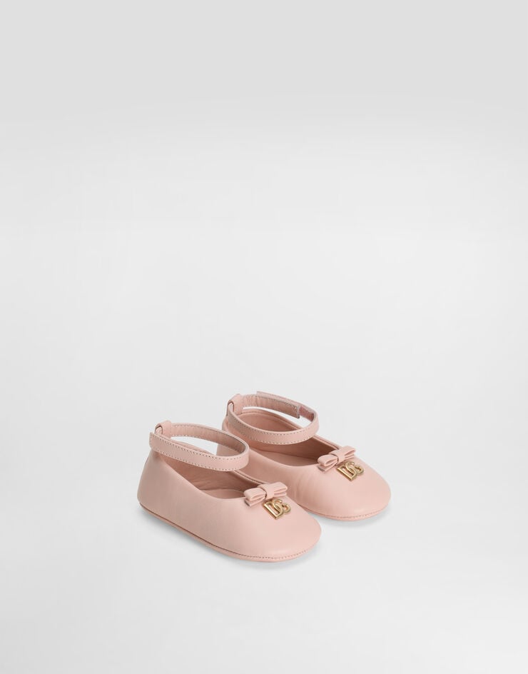 Dolce & Gabbana Nappa leather ballet flats with logo Pink DK0065AB793