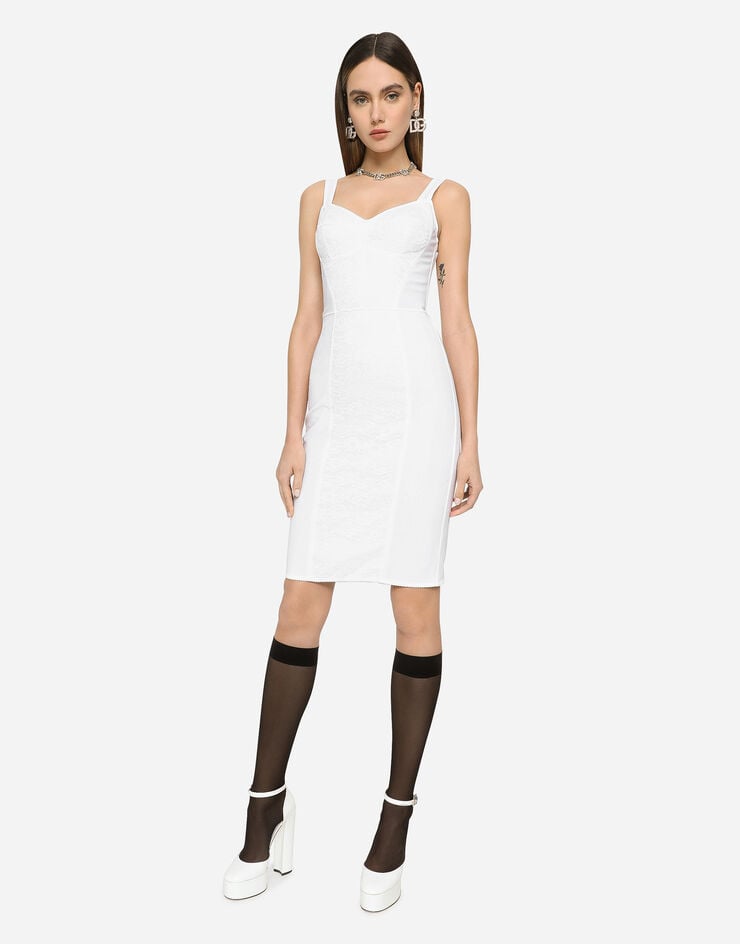 Dolce & Gabbana Vestido con corpiño corsetero Blanco F63G9TG9798