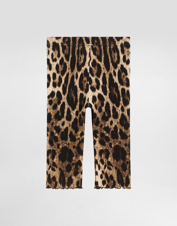 Dolce & Gabbana Gerippte Leggings mit Leo-Print Print L2JPG7HS7Q6